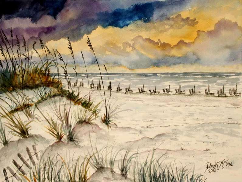 Beach Watercolor Painting