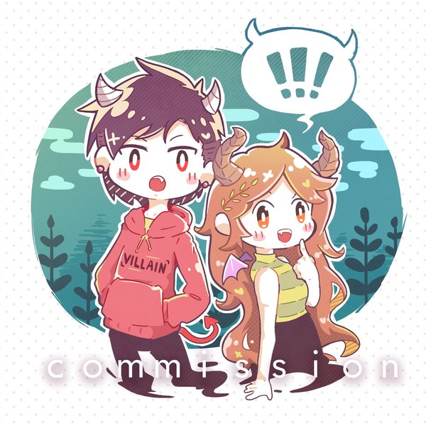 Chibi couple illustration character