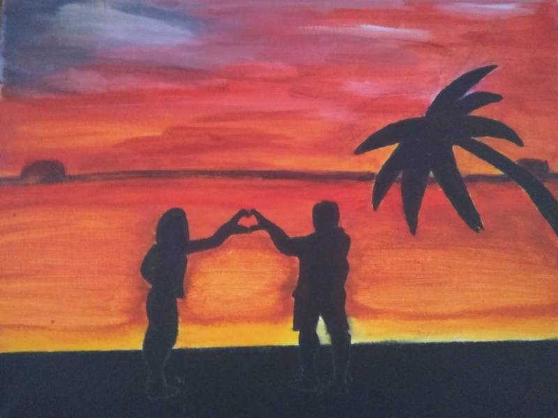 Romantic Sunset Canvas Painting