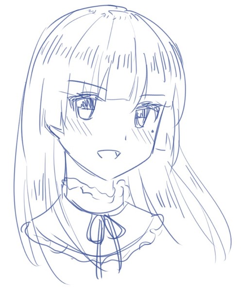 Anime Styled Headshot Sketch