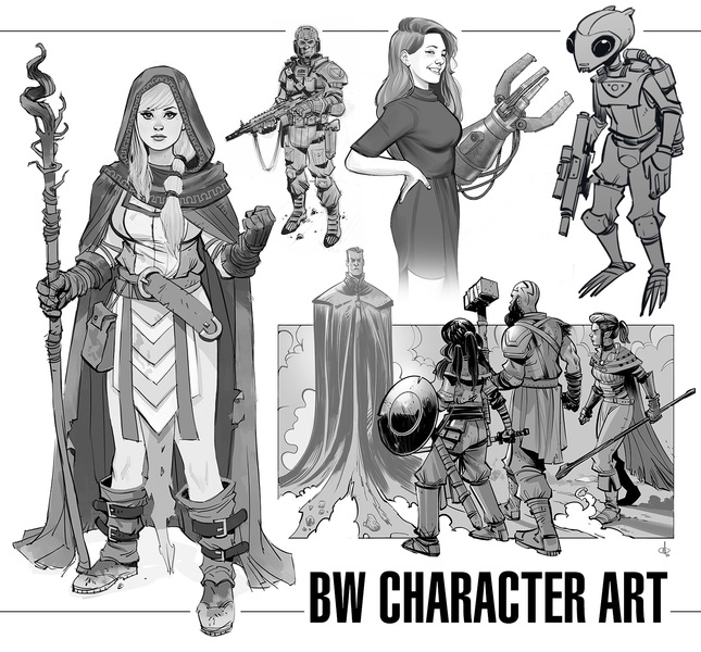 BW Character Art (nsfw ok)