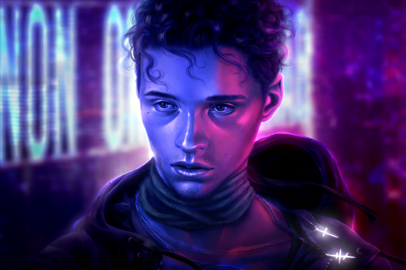 Realistic Neon Portrait