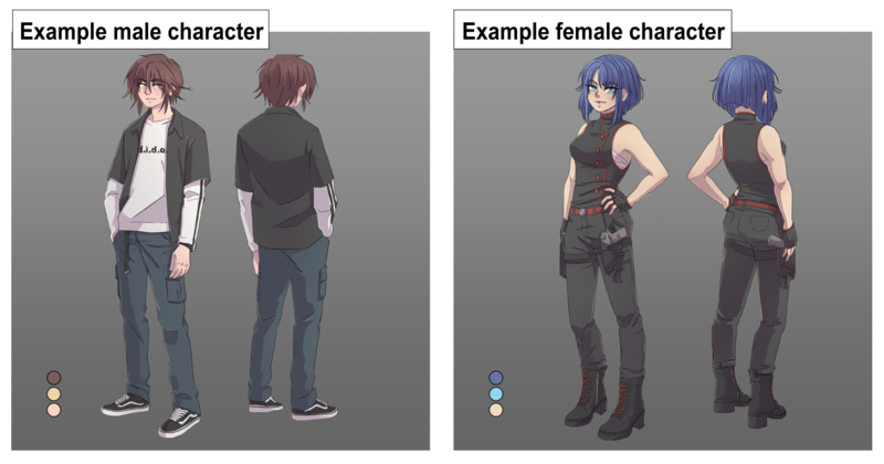 Clean Front & Back Character Sheet