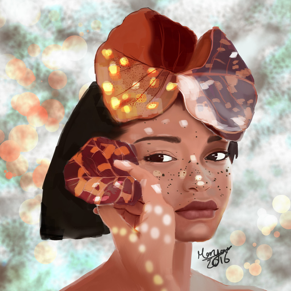 Colored digital portrait