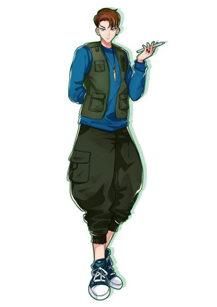colored full body character anime style