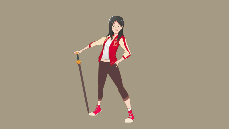 Simple colored Illustration full-body
