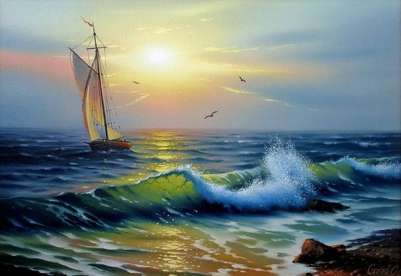 Oil Painting of Sea 