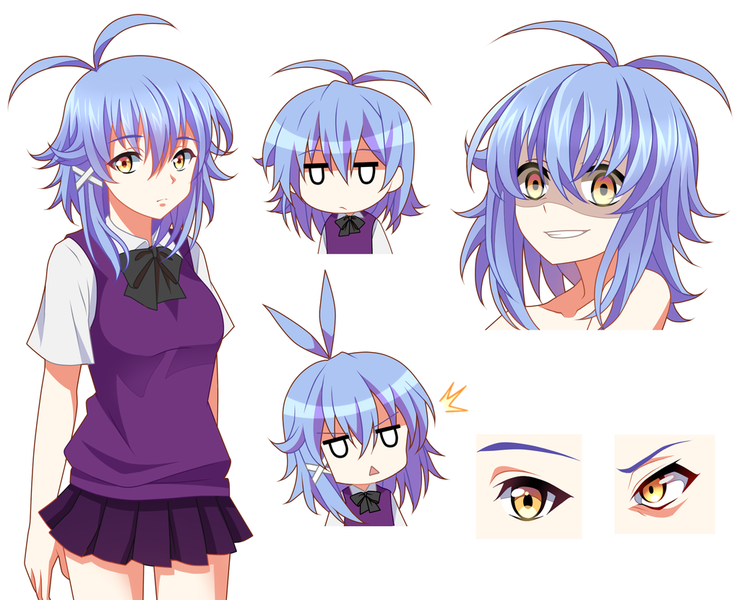 Colored Character Reference Sheet Anime Style
