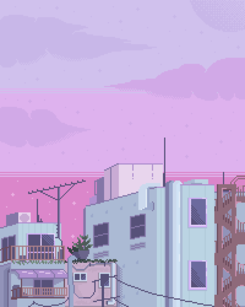 City/Urban Pixel Art Background