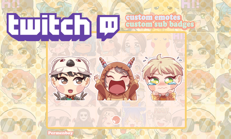 custom anime twitch emotes & sub badges