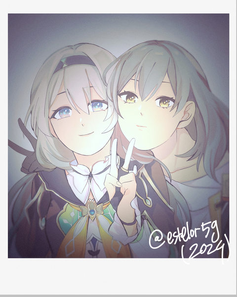 COUPLE COLORED ANIME WITH POLAROID STYLE