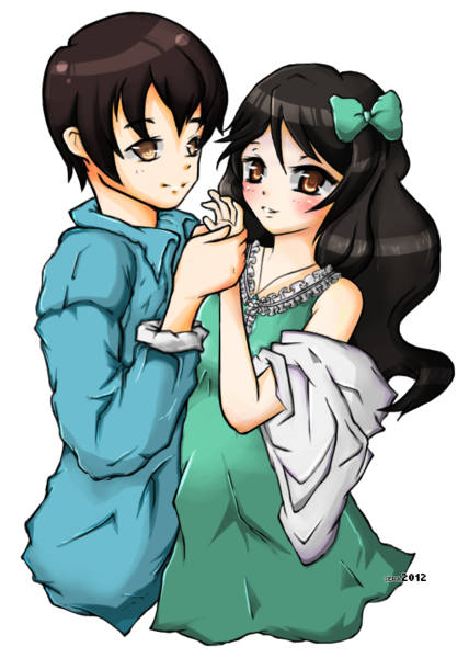 Half Body Colored Couple