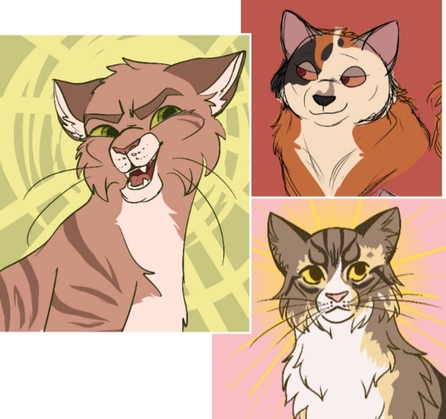 Colored Cats, Simple Background 