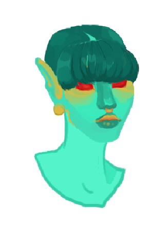 Stylized Painted Bust