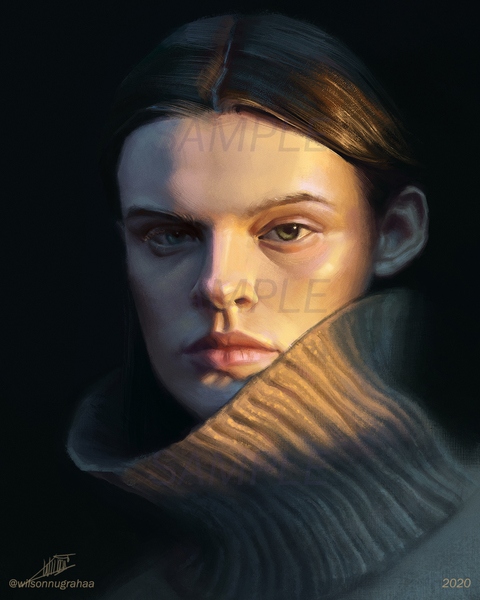 Well-rendered Colored Portrait (Bust Up)