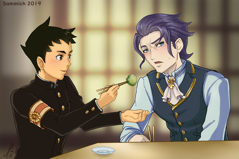 Colored Two Characters Waist-up