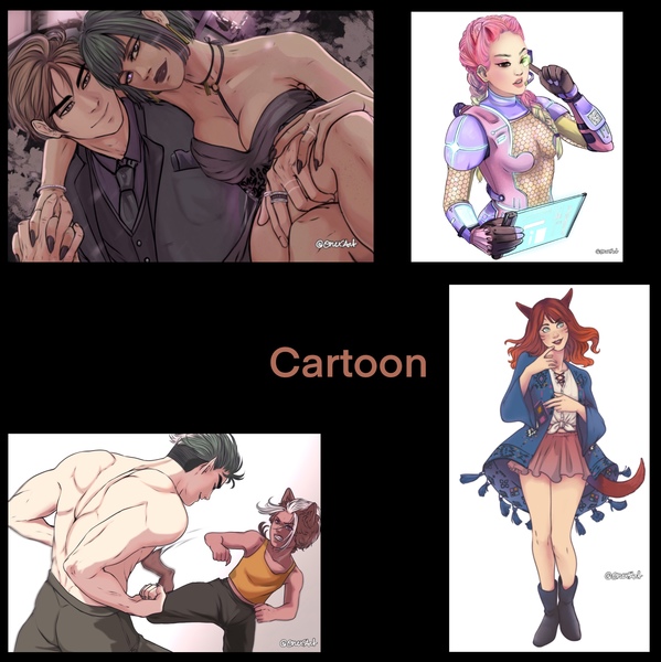 Colored semi-cartoon/anime/chibi