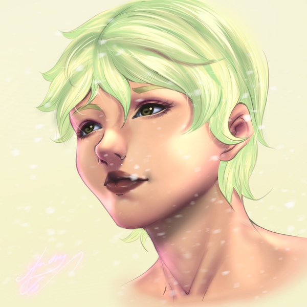 Semi realistic colored portrait