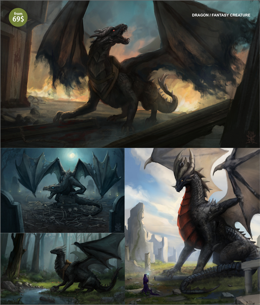 Fantasy Creature/Dragon Illustrations