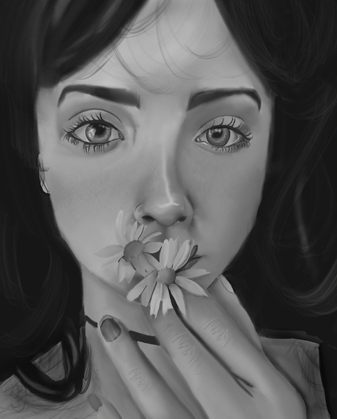 Grayscale Fully Shaded Portrait