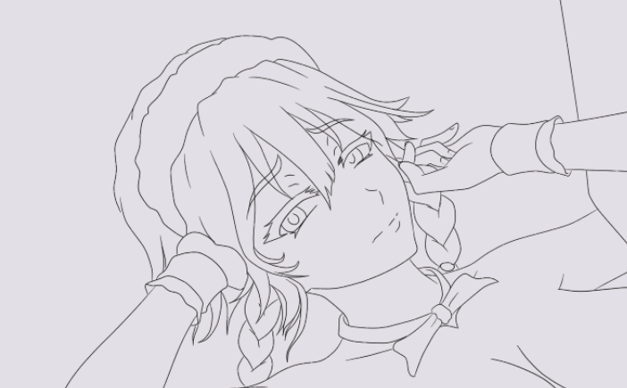 Lineart of head to chest