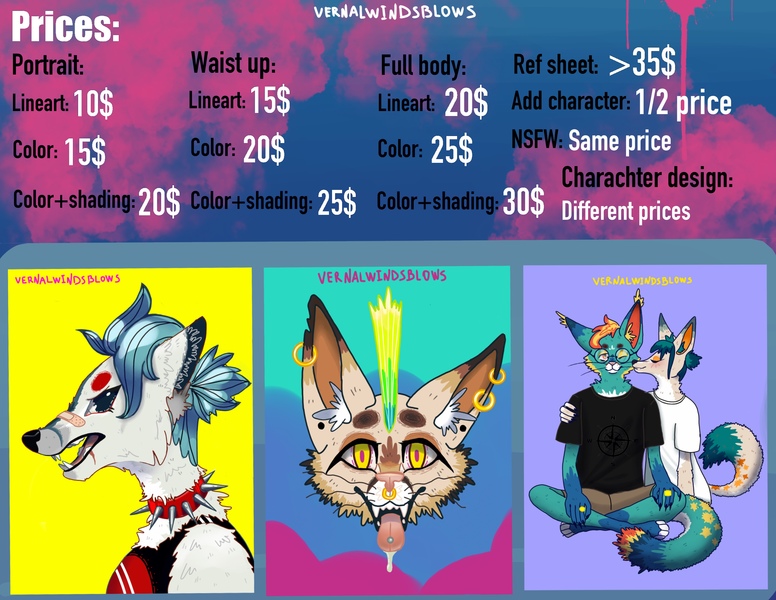 Prices, commissions open!