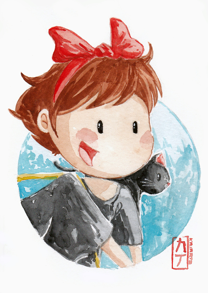 Watercolor Chibi Cartoon Portrait