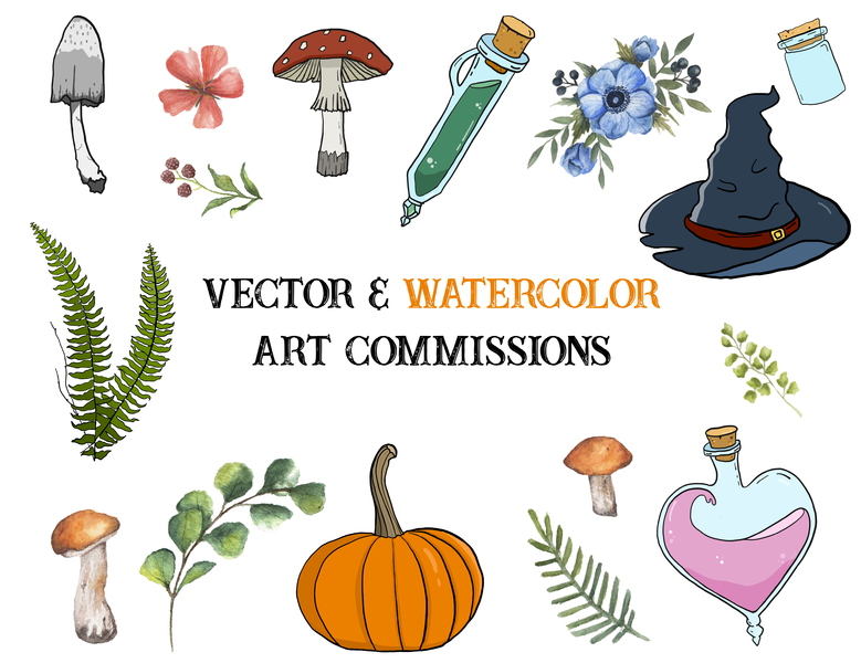 Watercolor and Vector Art Commissions