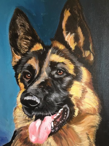 Pet Portrait oil on canvas