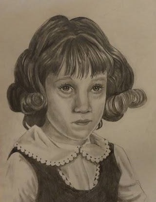 Bust up pencil sketch