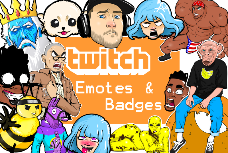 Twitch emotes , badges and sub badges