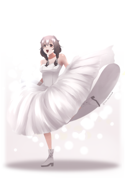 Colored Fullbody in a Wedding Dress