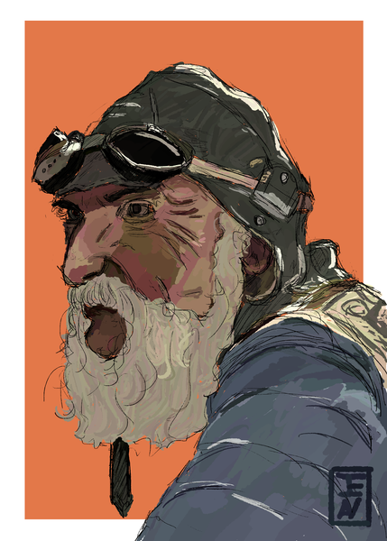 Colored portrait sketch