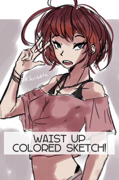 Waist Up Colored Sketch