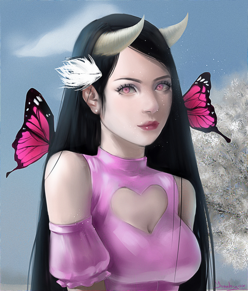 Full colour bust with background