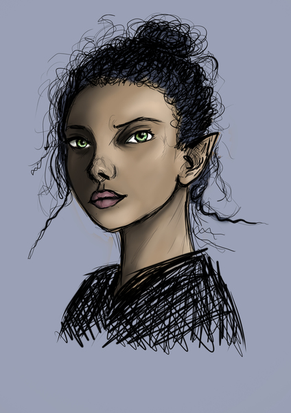 Colored sketch portrait