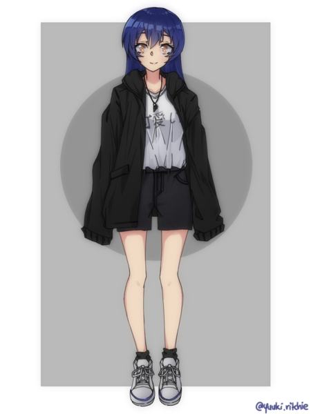 simple colored fullbody anime style
